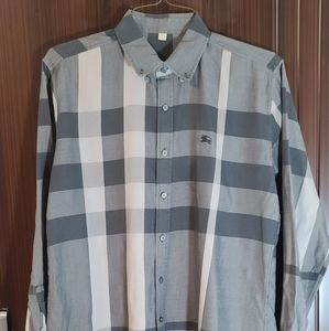 Burberry mens grey & black strips size XL long sleeve